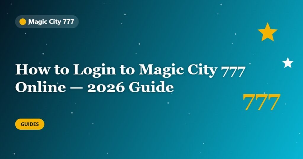 How to Login to Magic City 777 Online — 2026 Guide